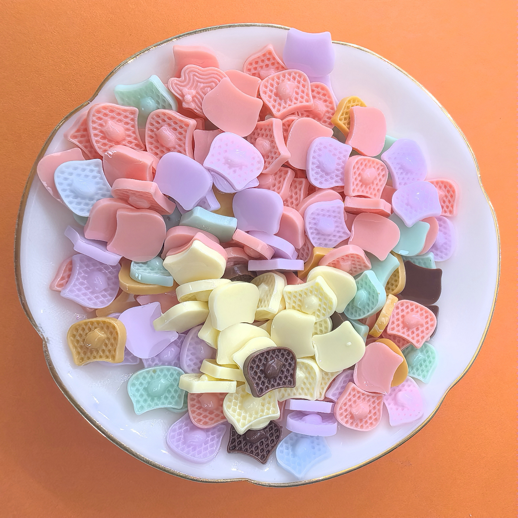 清新甜美塑料树脂迷你食玩华夫饼干奶油胶耳钉发夹潮玩配件000