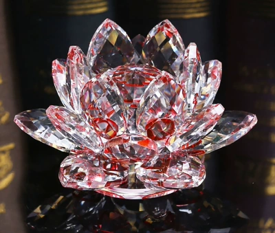 Car Ornaments Crystal Lotus Home Ornaments Candlestick Buddha Worker Supplies Office Desk Jewelry Cabinet Decoration Small Artifacts (Car ornaments) - 20-636338-flat-bottom-red