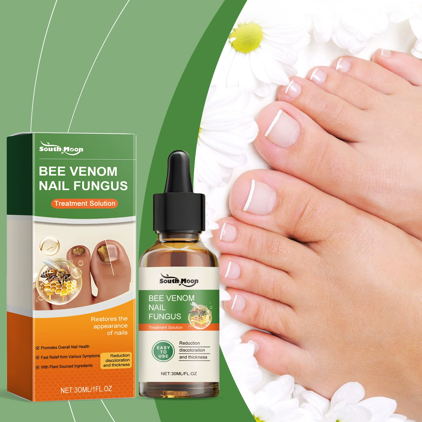SOUTH MOON Раствор для ухода за ногтями Увлажняющий и сияющий раствор для ежедневного ухода за ногтями рук и ног