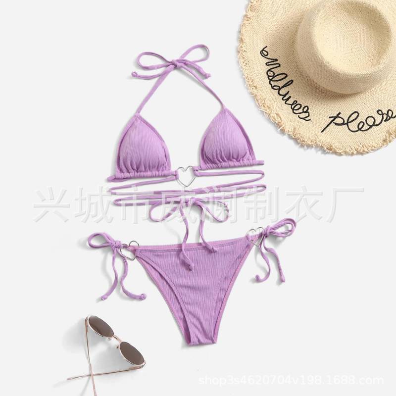 2023 nuevo traje de baño dividido mujer sexy bikini natación correa amor accesorios Bikini