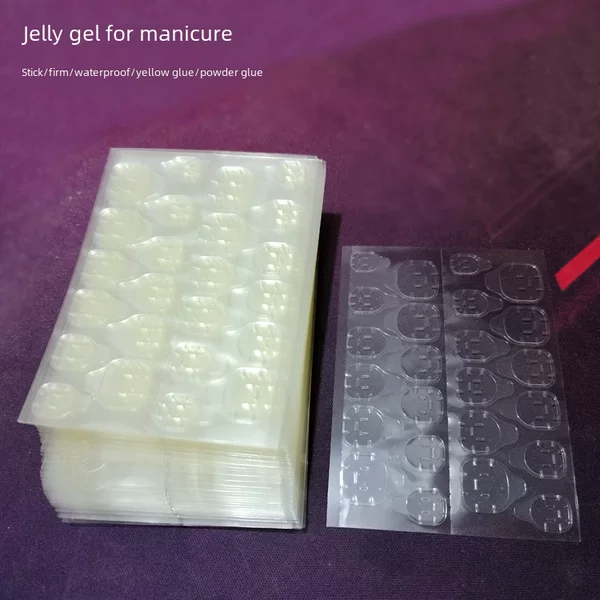 Wear armor add viscosity jelly gel 24 stick yellow gum powder gel nail art double-sided stick waterproof firm fake nail stick glue