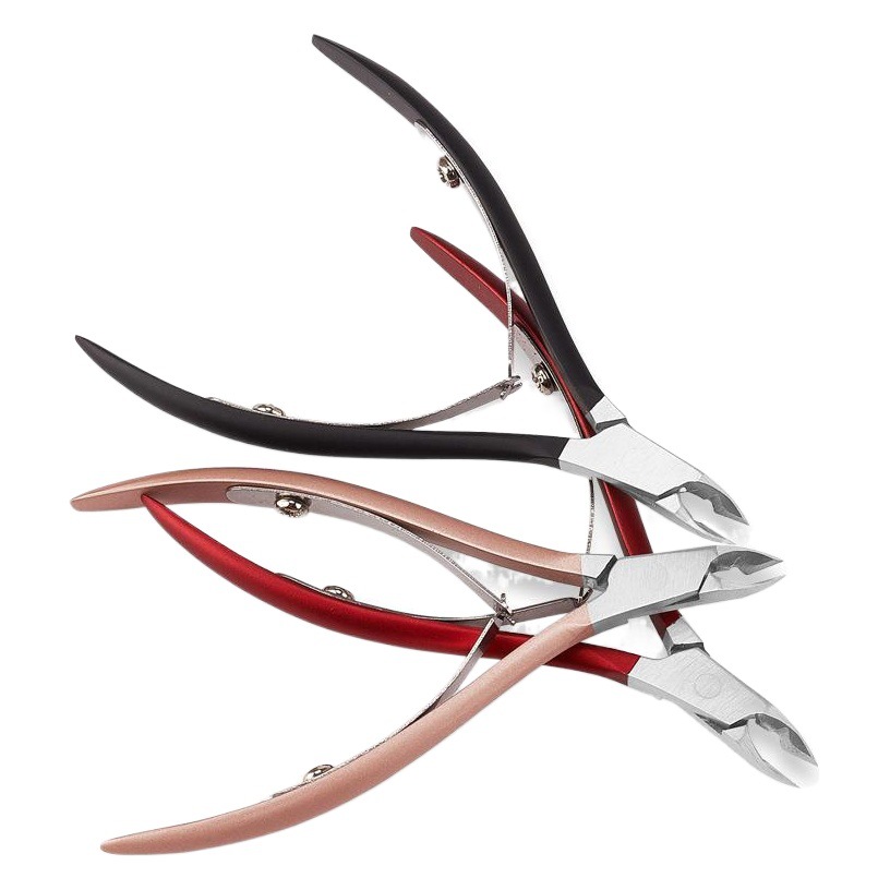 Fabricante en stock alicates de piel muerta de color de acero inoxidable tijeras de uñas alicates de Nariz de águila uñas tijeras de piel muerta herramientas de manicura