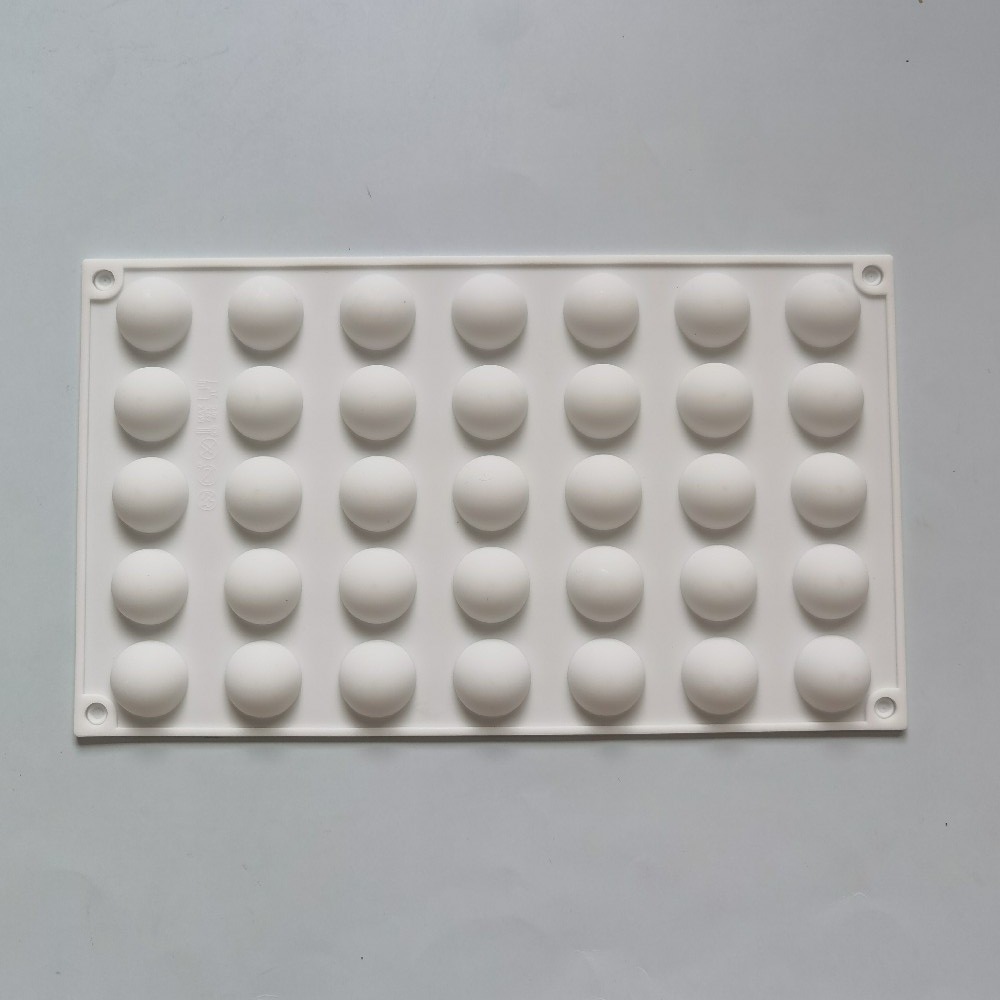 35 pequeños molde de chocolate de silicona semicircular decoración de pasteles dulces galletas molde de cocina para hornear