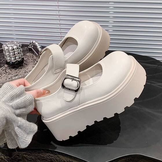 2025 spring new European station mango head muffin small height-increasing loafers vintage all-match single-layer shoes women's shoes