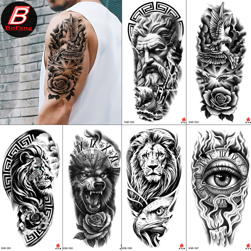 26 New Styles of Waterproof Tattoo Stickers for Arms, Featuring Flowers, Butterflies, Animals, Suitable for Arms, Legs, Chest, and Abdomen, Temporary Tattoos