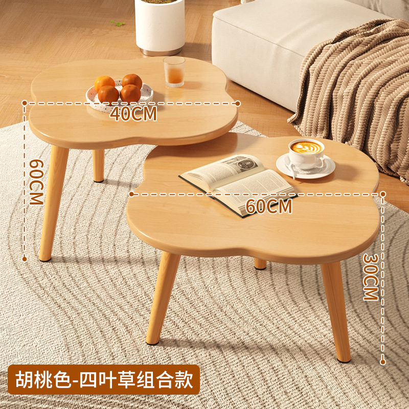 네잎클로버사이드테이블-60*30+40*60 월넛색상