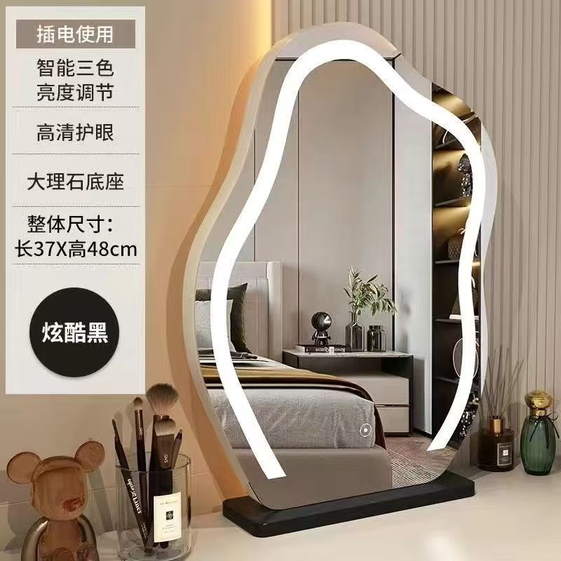 Yunduo 化粧鏡デスクトップ化粧鏡ライト付きライト高級 LED ハイエンドスマートミラーメイドドレッサーミラー|undefined