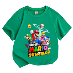 Super Mario Bros Trendy Cartoon Game Short Sleeve T-Shirt for Men, Women, Children, Students Half-Sleeve Anime New