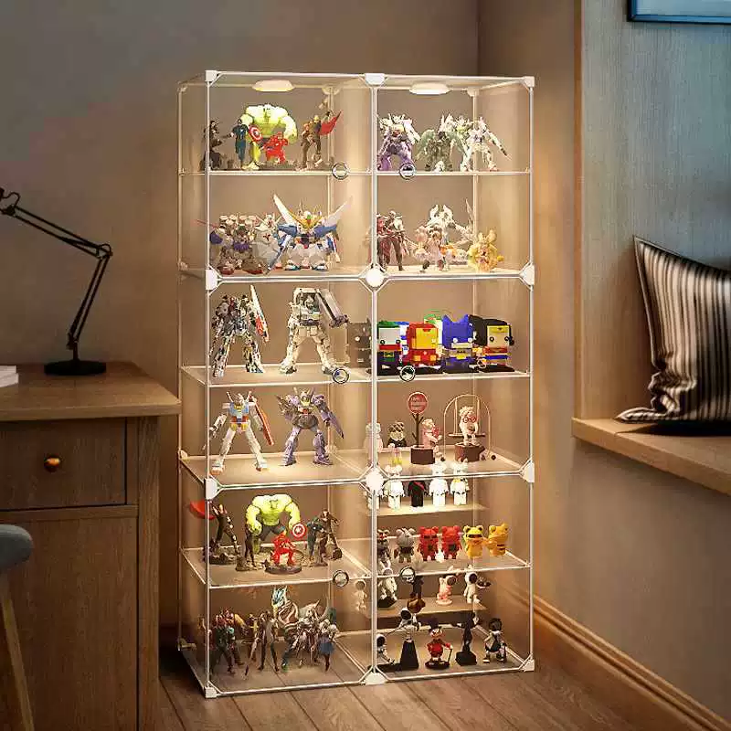 Display Stand (Lego) Acrylic Minifigure Storage Box, modular transparent organizer, multiple layer options