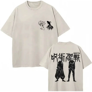 230克水洗做旧纯棉跨境欧码Japan Anime Jujutsu Kaisen Washed