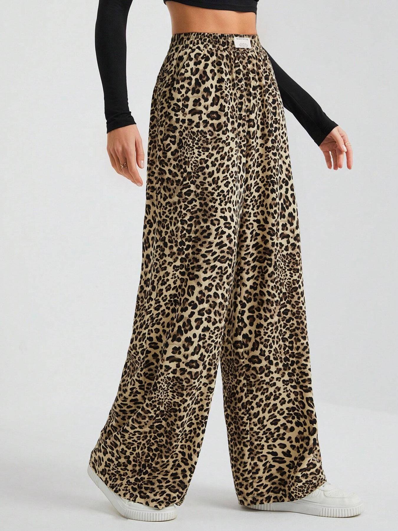 Vida byxor för kvinnor med leopardmönster höst och vinter_voghion.com