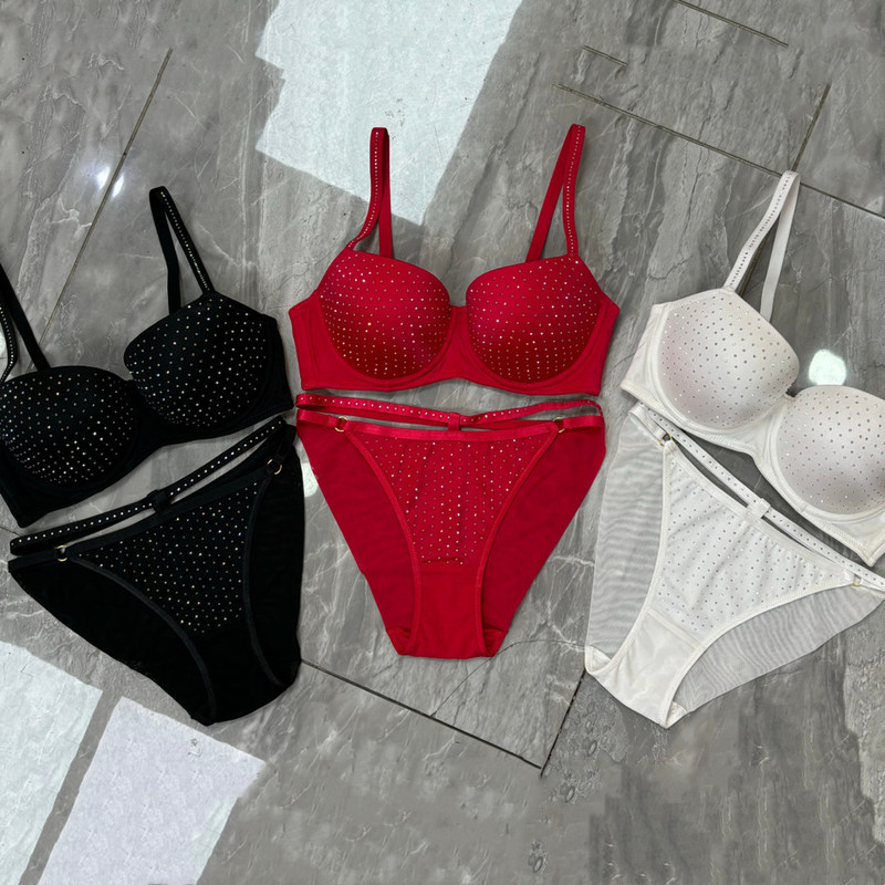 European and American Sexy Hot Drilling Bra Cover with Thin Upper and Thick Lower Push-Up Bra Small Chest Large Underwear Push up bra