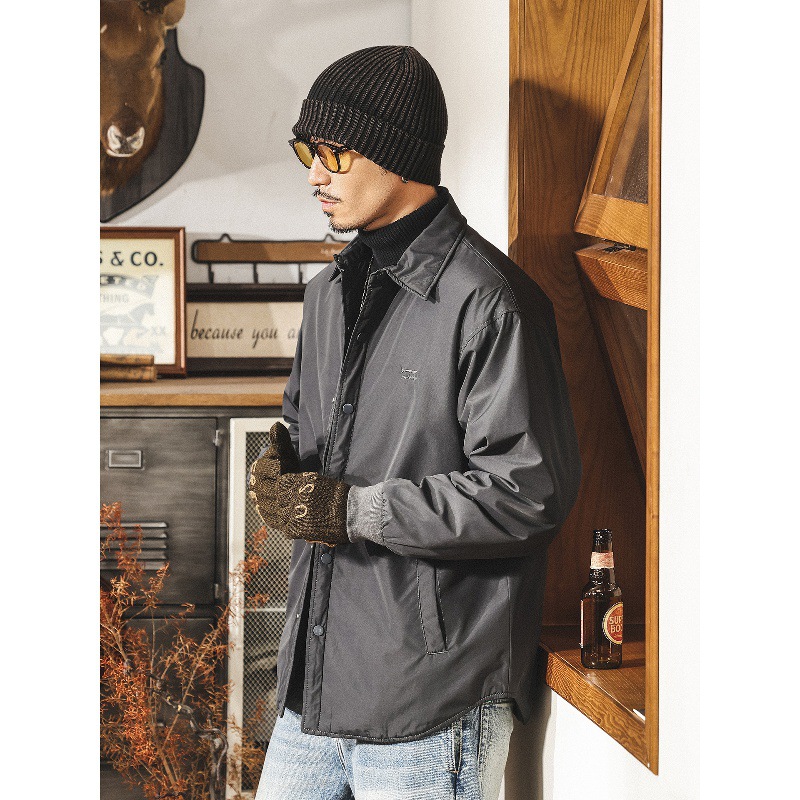 美式复古90%白鸭绒轻薄男士羽绒服冬季新款御寒保暖衬衫羽绒外套