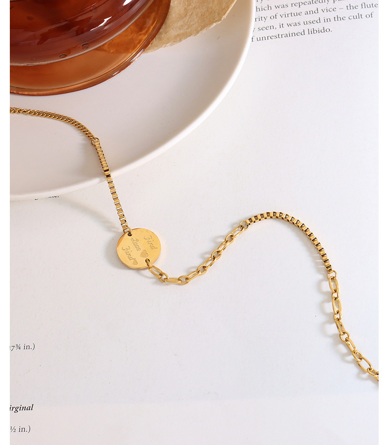 Retro Round Letter Titanium Steel Plating Necklace_colorza_4