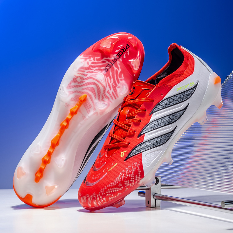 Cross-Border Predator 26 Football Shoes for Men and Women, Youth Competition Ag Spike Jelly Sole Football Shoes, Non-Slip Training Long Spikes