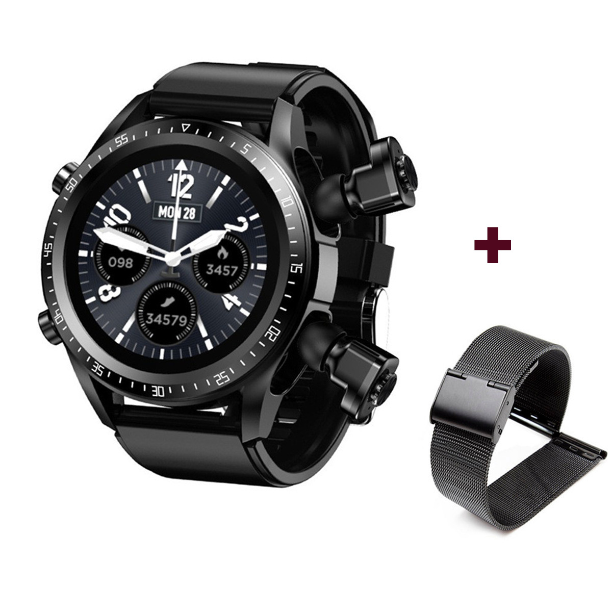 비닐 + 밀라노 버클 블랙 스틸 스트랩