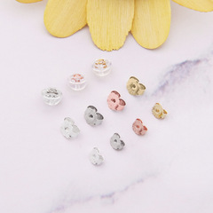 S925 sterling silver ear plugs, butterfly ear plugs, silicone white ear plugs, lace ear clips, ear studs, ear plugs, DIY jewelry accessories