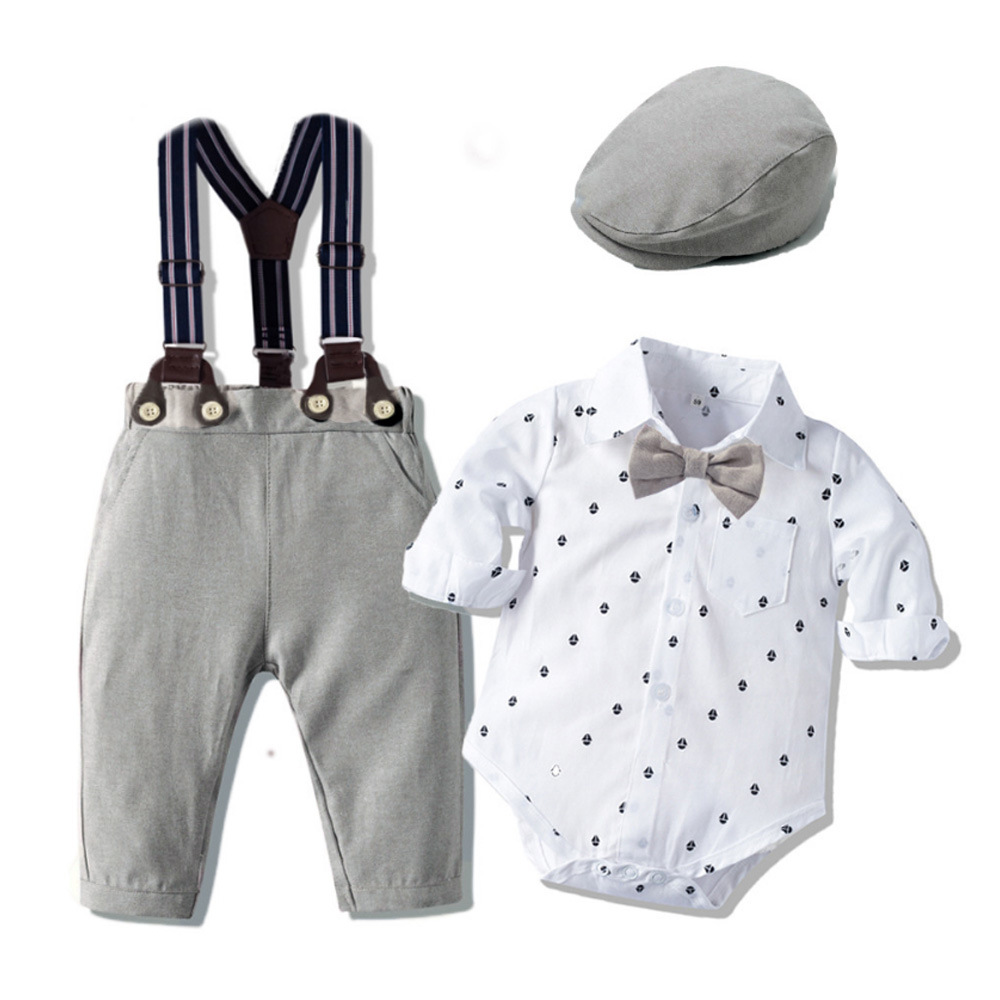 Autumn New Long-Sleeved Harem Suit Infant Clothing Baby Boy Fashion Gentleman Children's Clothing Cross-Border Wholesale