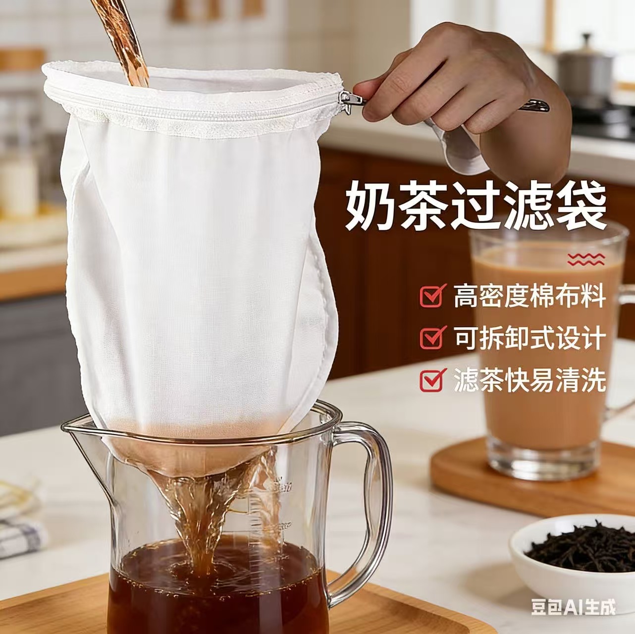 港式奶茶过滤袋拉茶袋丝袜奶茶店工具专用冲茶袋茶叶过滤网滤茶袋