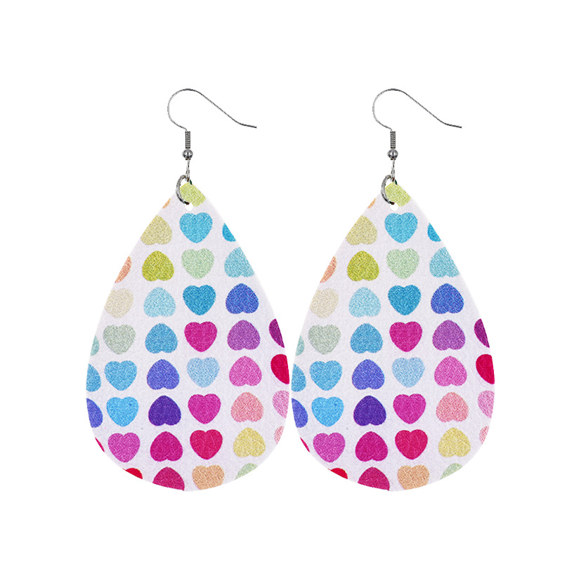 1 Pair Sweet Streetwear Heart Shape Pu Leather Drop Earrings display picture 25