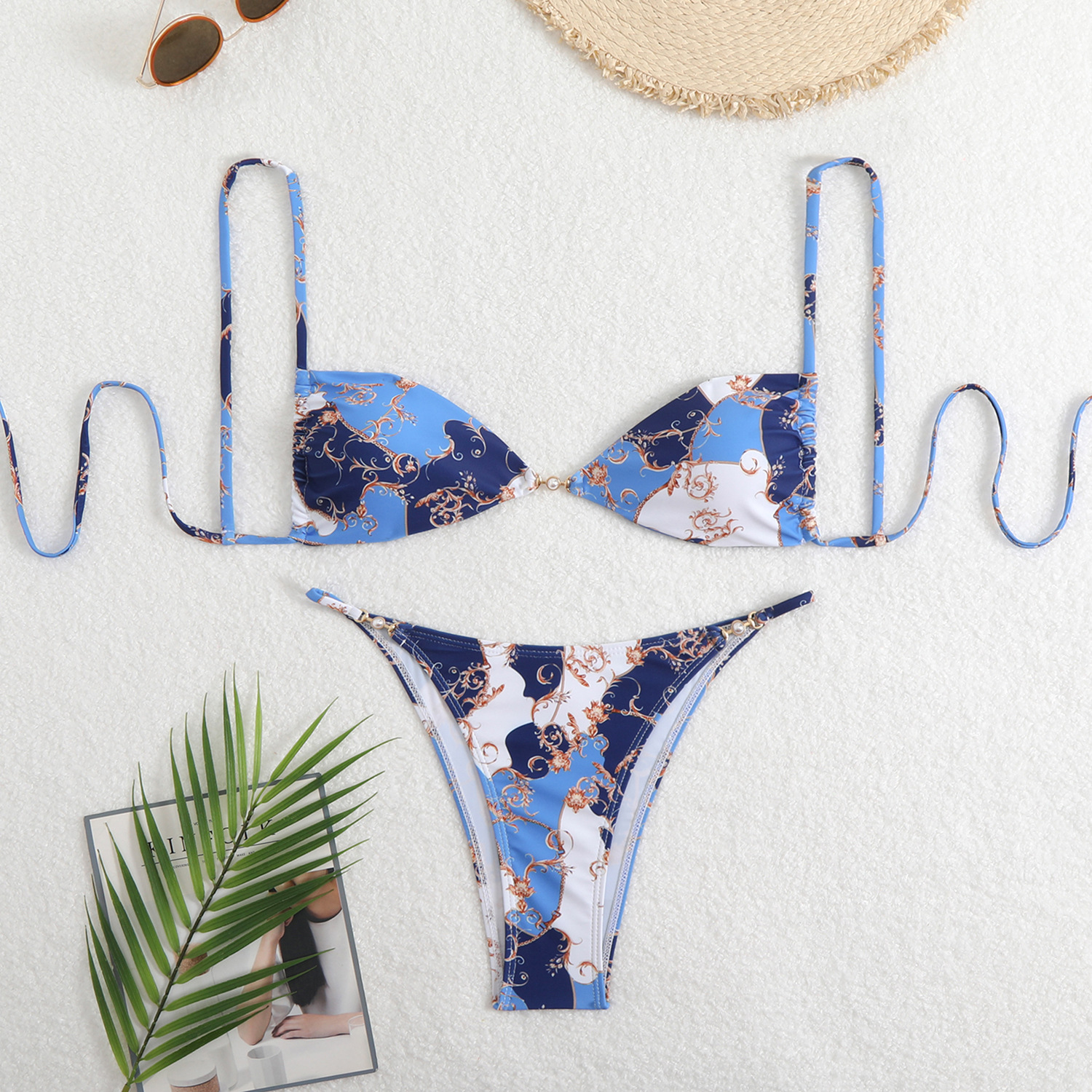 140g Weight Briefs Panties Style Bra Bra Category Polyester Fabric Type 2 Pieces Set Quantity Casual, Daily, Swimming Pool Occasion Ditsy Floral, Leopard Pattern Women's Gender Women's Ditsy Floral Leopard 2 Pieces Set Bikinis Swimwear 14