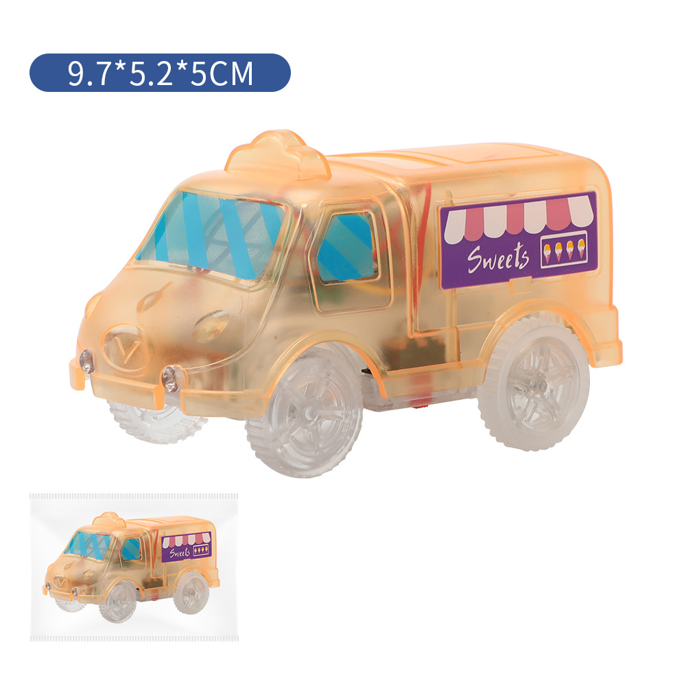 Eléctrico transparente 5-luz caramelo coche muñeca emisora de luz carril accesorios de juguete luz coche de policía ingeniería coche suministro transfronterizo