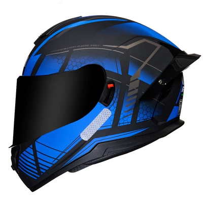 Motosiklet kaskı (dəbilqə) – helmet unisex electric car - blue-queen-bee-tea-mirror-m