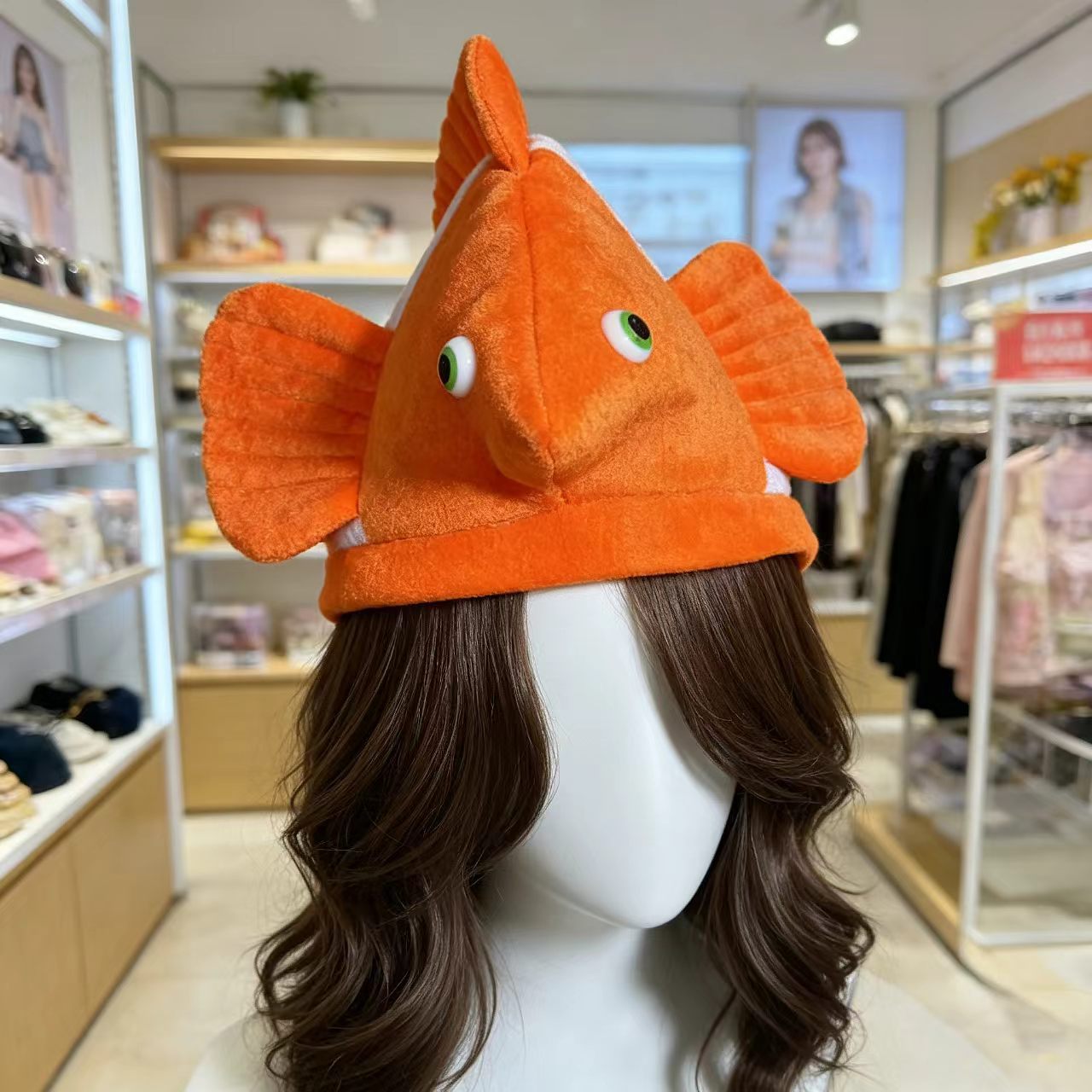 Cross-Border Quirky Clownfish-Shaped Cartoon Hat, Suitable for Adults and Children, for Aquarium Outings, Sports Events, and Performances