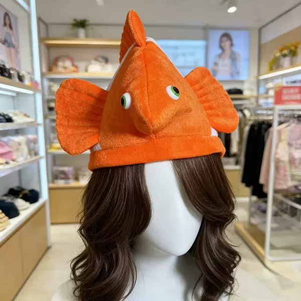 Cross-Border Quirky Clownfish-Shaped Cartoon Hat, Suitable for Adults and Children, for Aquarium Outings, Sports Events, and Performances