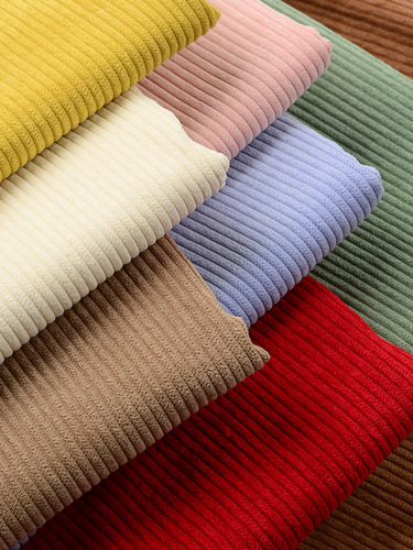 Linen fabric solid corduroy jacket clothing shirt cotton padded jacket sofa velvet fabric material wholesale