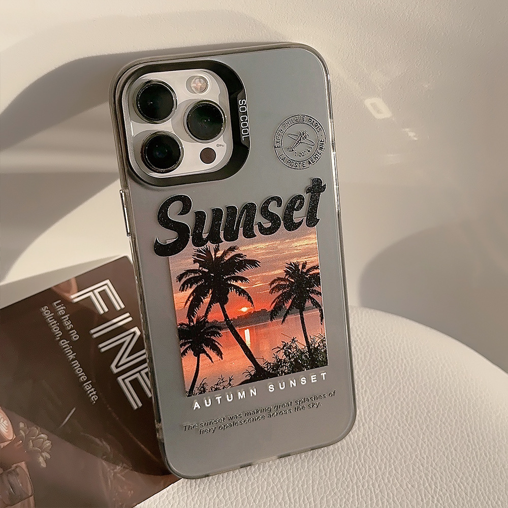 Custodia protettiva per apple iphone con design tramonto tropicale_voghion.com