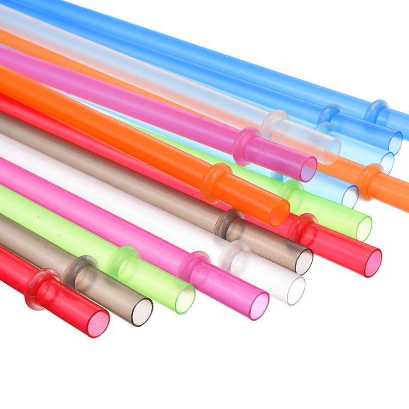 Tubo rígido repetible con pajita de anillo Venta caliente transfronteriza 12 pajitas duras de rosca de color pajitas de plástico PP anti-caída