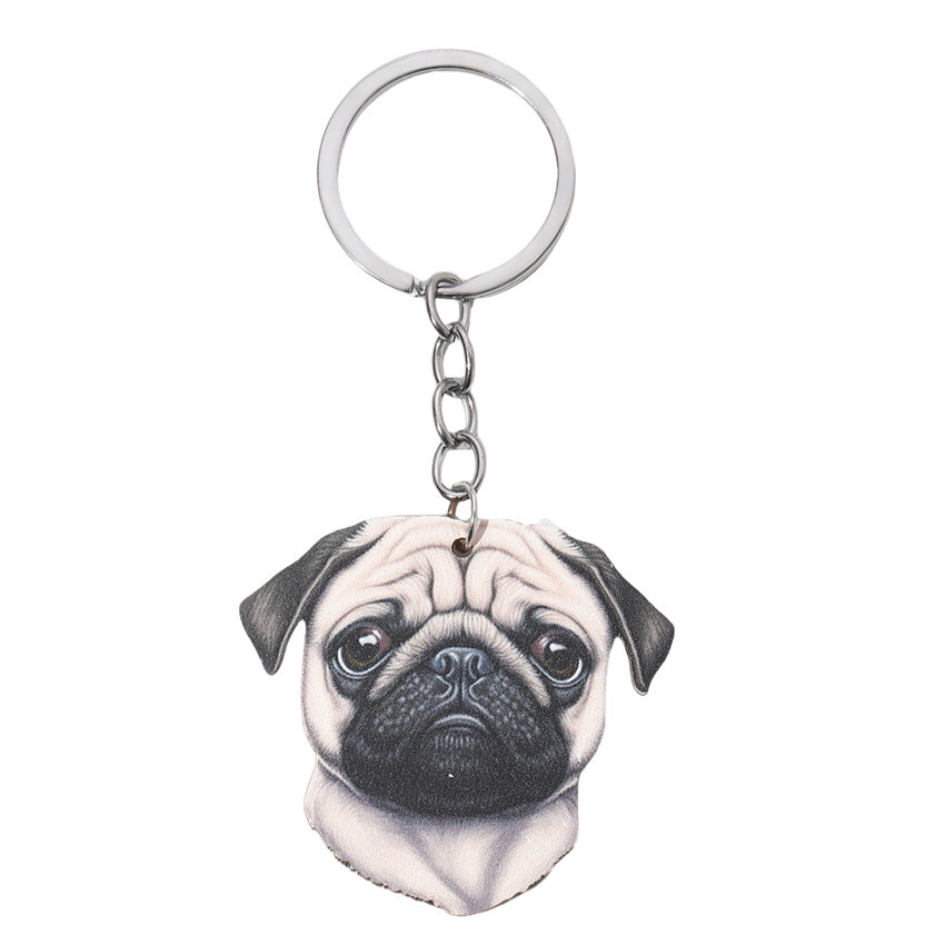 9g Weight Keychain Classification Daily Occasion Wood Material Dog Pattern Unisex Gender Cute Style Cute Dog Wood Unisex Keychain 8