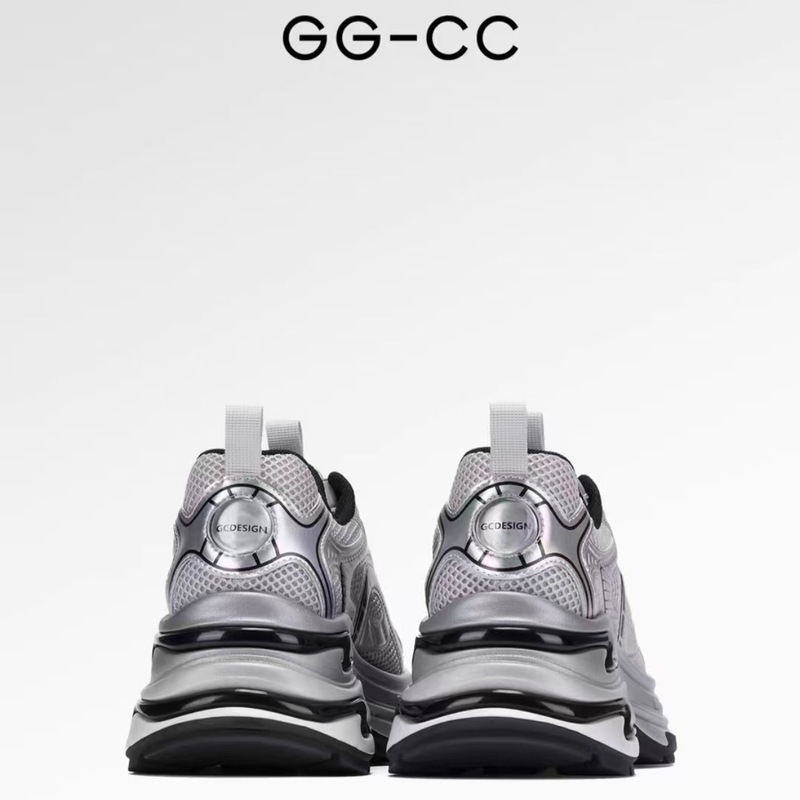 【趙露思と同じスタイル】GGCC2025年ファッション厚底ダッドシューズシルバースポーツカジュアルレディースシューズ|undefined