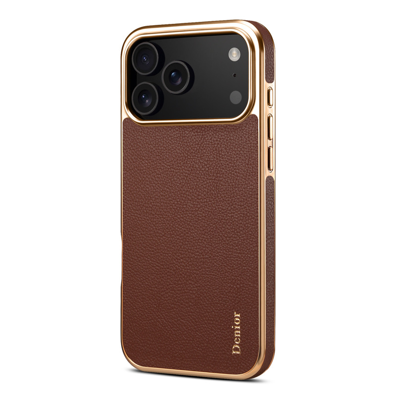 Denior苹果17ProMax真皮手机壳iPhone17牛皮电镀壳17Pro保护套Air|undefined