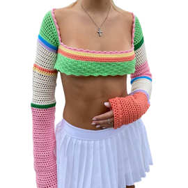 2026 跨境亚马逊外贸 Women's Cut Out Long Sleeve Knit Top