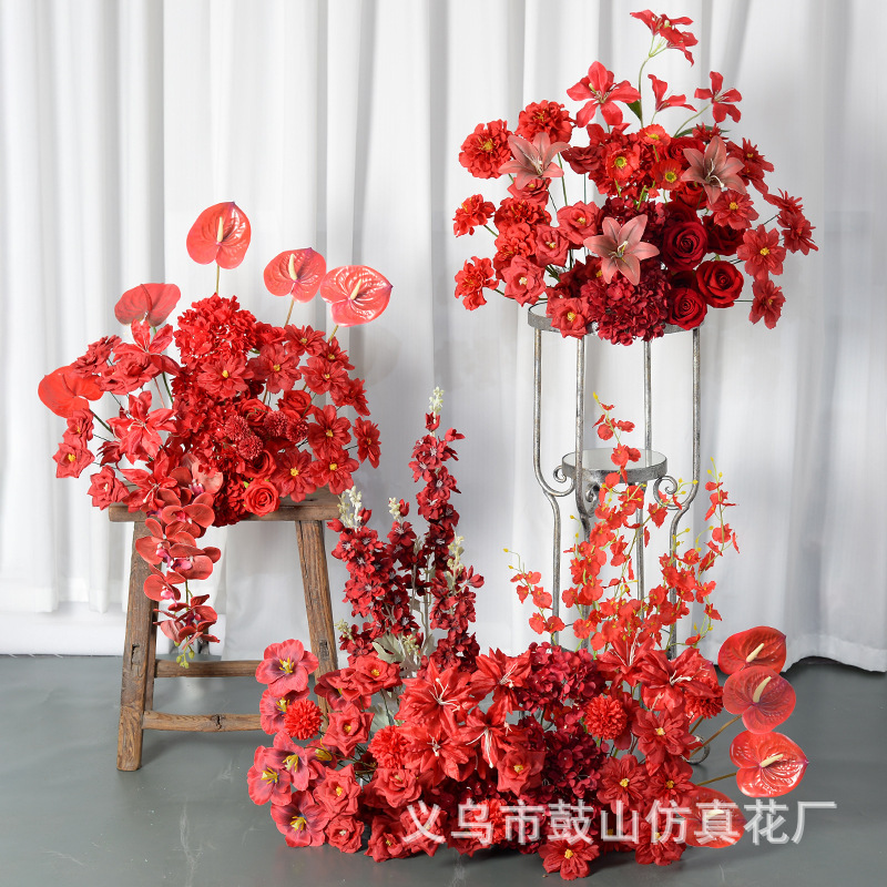 Red Artificial Flowers, Hotel Artificial Flowers Decoration, Wedding Peonies, Roses, Hydrangeas, Artificial Flowers, Flower Arrangements, Manufacturers Wholesale