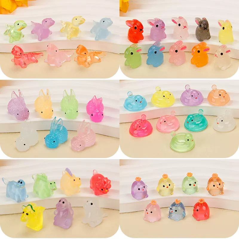 夜光立体可爱小动物 diy手工配件发饰创意装饰材料仿真小摆件批发