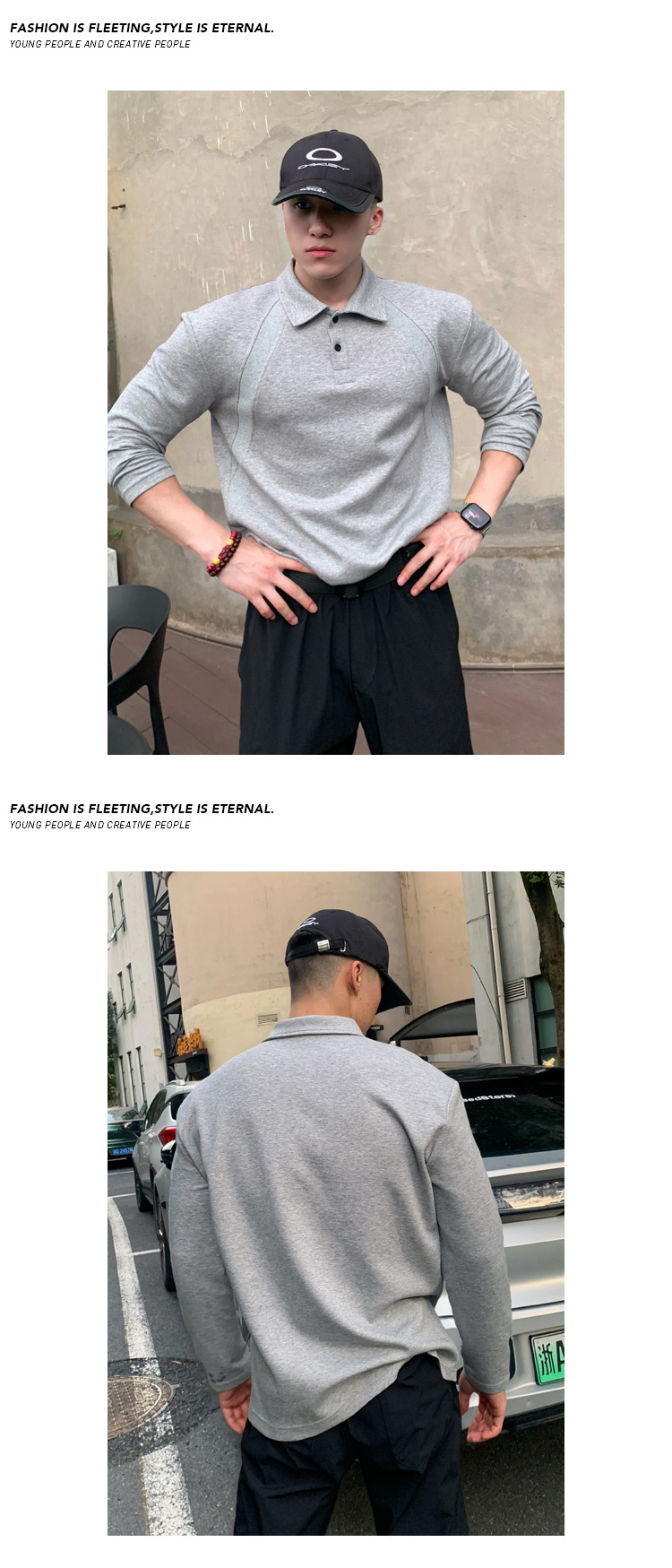 Polo homme en coton avec design patchwork déconstruit_voghion.com