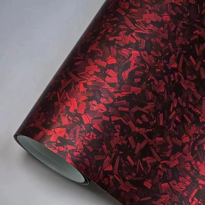 Auto Color Change Film Interior Central Control Body Top Sticker - pet-matte-flower-carbon-red-152-18m