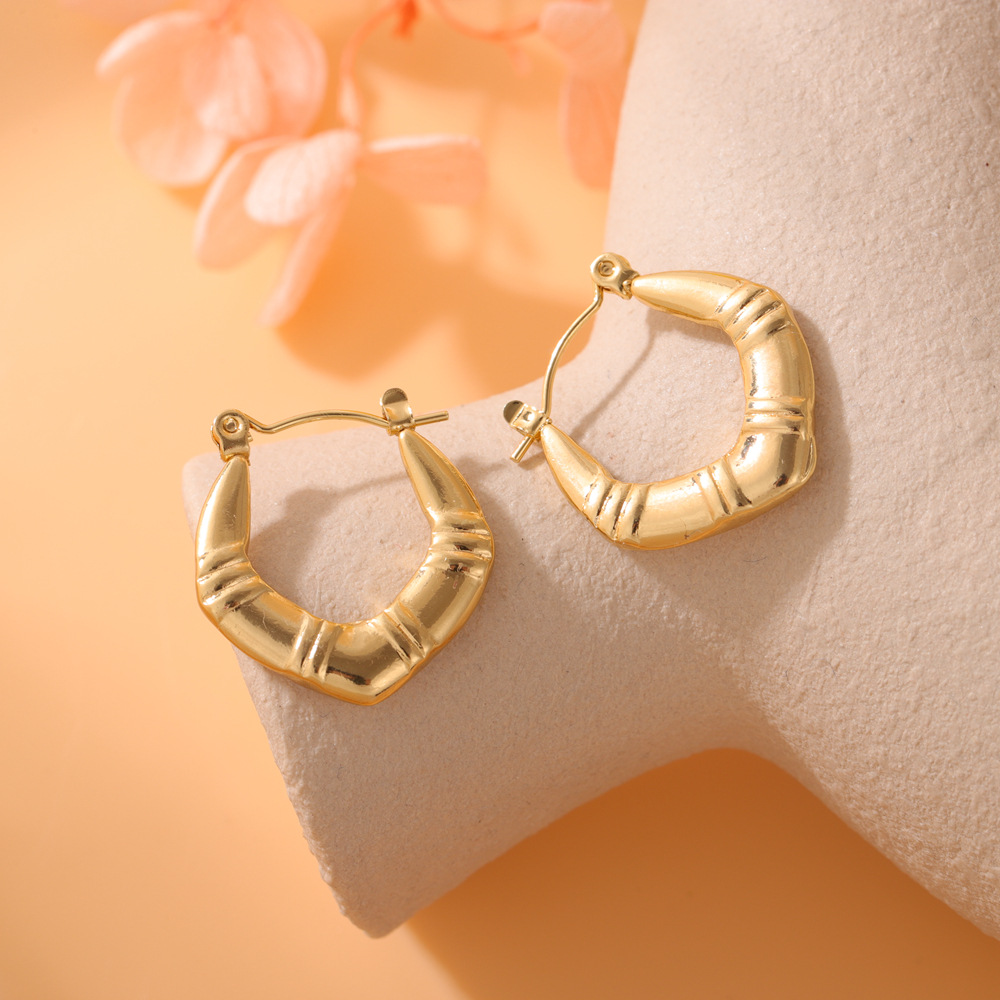 Pendientes de acero inoxidable estilo europeo, minimalista y ligero