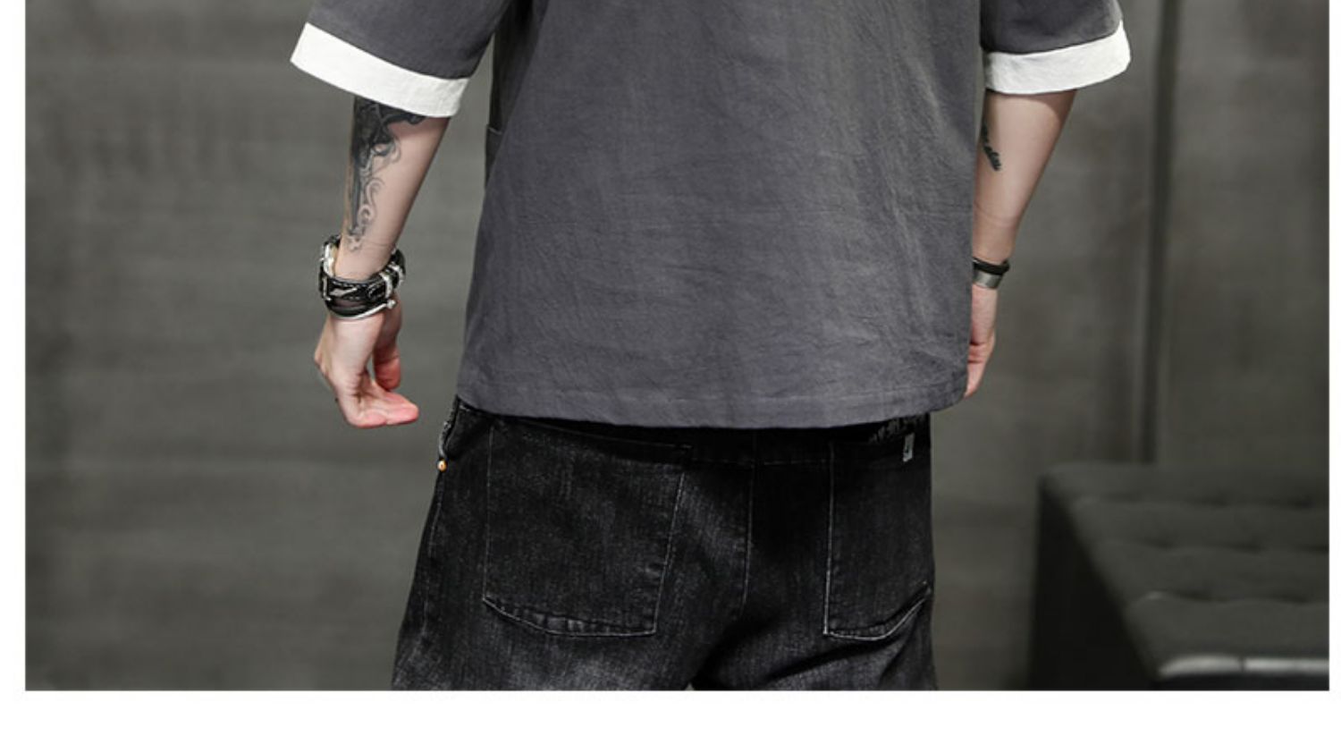2024 Summer Chinese cotton linen short sleeved men's Tang embroidery Han style loose China-Chic shirt men_autovado.com