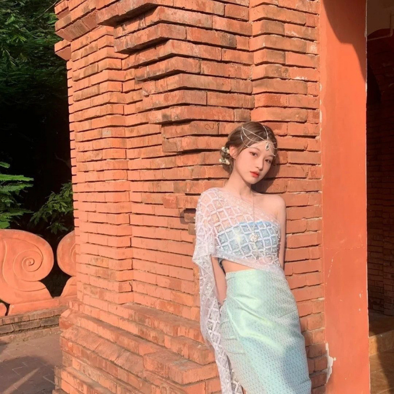 3호 브라랩 + 스커트 + 숄 프랜지파니 머리핀 포함