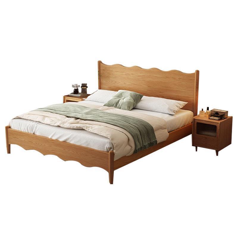 Cama de madera maciza de estilo nórdico, cama de madera, cama doble de cera blanca, cama de boda de 1,8, apartamento pequeño, cama individual para el hogar, dormitorio