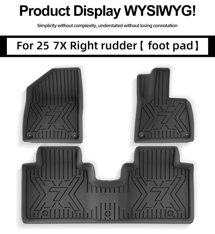 Suitable for 24-25 Zeekr 7X Right-Hand Drive Cars, Tpe Floor Mats, Trunk Mat, Cross-Border