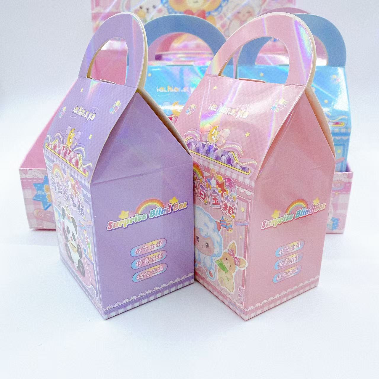 Baja de tesoros de amor amor, cuentas de mano, dibujos animados para niños, pegatinas de regalo adorables, caja de regalo al por mayor