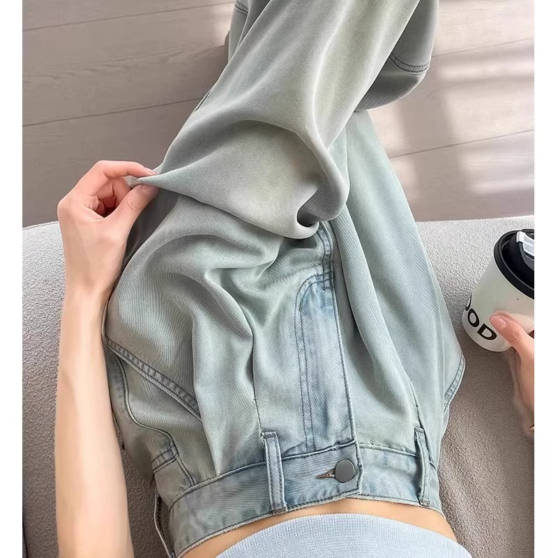 Покрытие темного шелка джинсы женские летние высокие талии рыхлые тонкие грушевые фигуры