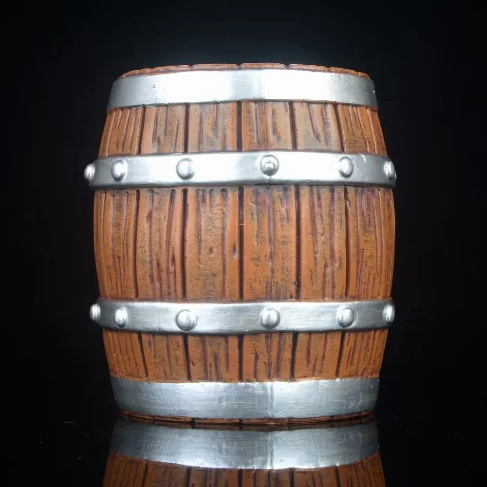 One Piece GK postura en cuclillas Ace barril accesorios de barril de madera bolsa mano escena de resina plataforma base de todo fósforo