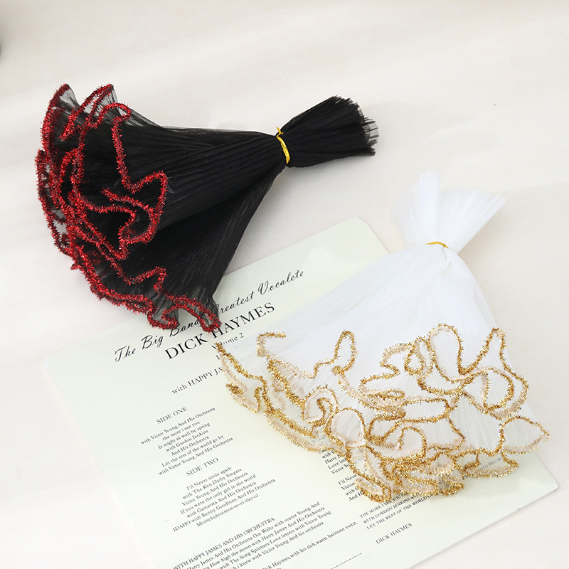 Estilo coreano red onda roja flor gasa onda flor embalaje plisado tridimensional volantes material de embalaje floral al por mayor