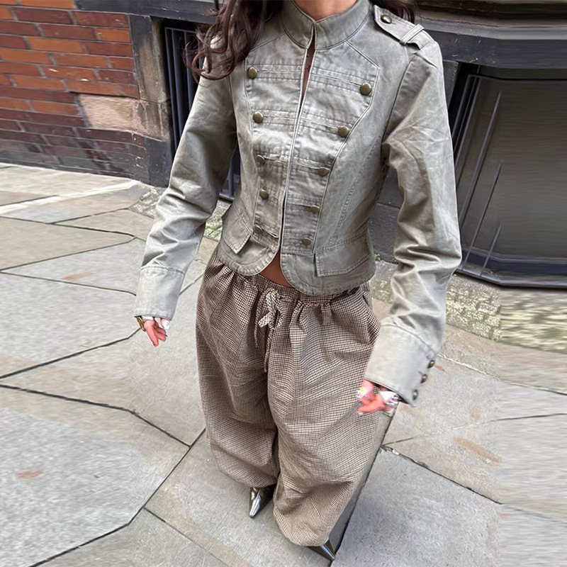 European and American cross-border Amazon spring new women's Harajuku ins-style vintage washed trendy versatile denim jacket European and American cross-border Amazon spring new women's Harajuku ins-style vintage washed trendy versatile denim jacket